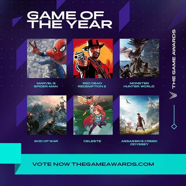TGA2018提名有哪些 2018年获奖游戏 2018年最值得玩的游戏 战神 荒野大镖客2 蔚蓝 刺客信条：奥德赛 漫威蜘蛛侠 怪物猎人：世界 (1)