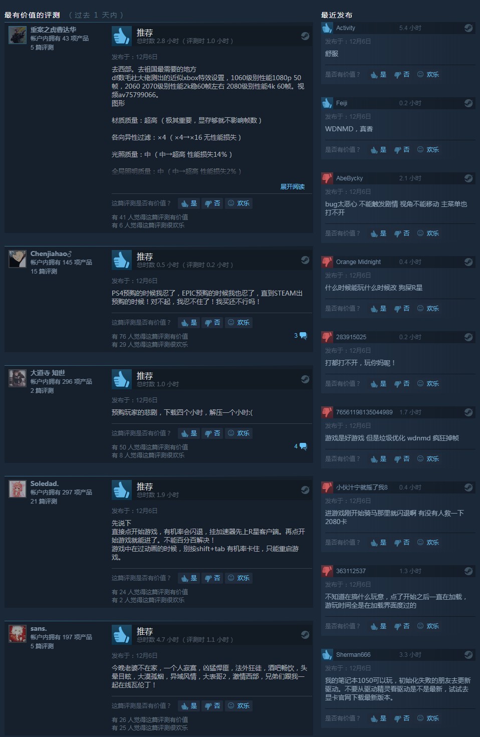 《荒野大镖客：救赎2》Steam褒贬不一玩家评价