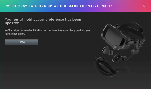 《半衰期：Alyx》还未推出，V社的VR设备就已经断货啦，页面